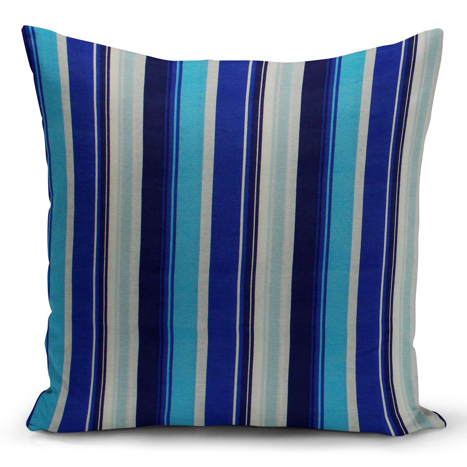 Gestreift hellblau - blaue dekorative Canvas-Tasche (1)